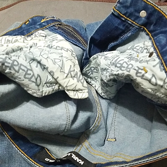 Karl Lagerfeld Blue Women's Jeans, Size:6, Measurements In Pictures - Picture 6 of 11